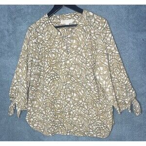 Michael Kors Womens Top XL Gold Chain Work Career Professional Office Casual‎
